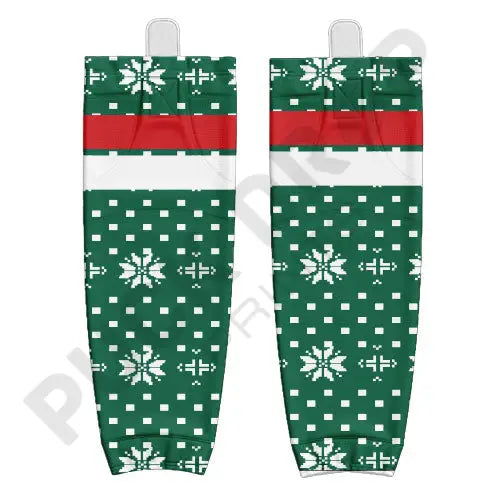 Christmas Sweater Custom Hockey Jersey (Green) Uni Kit