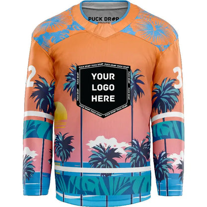 Beach Vibes custom hockey jersey design