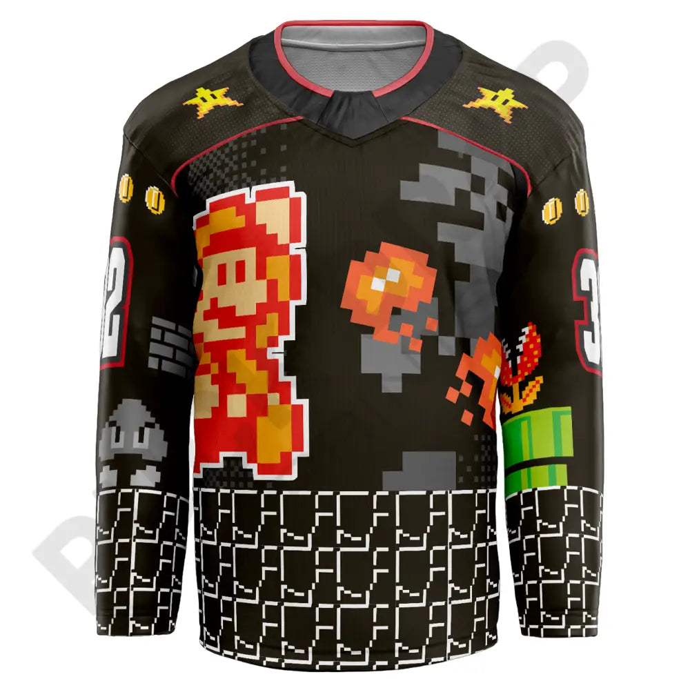 Mario Bros Hockey Jersey Design Uni Kit