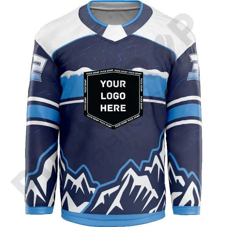 Drop Puck Design Frosty Custom Hockey Jersey Design – Puck Drop Prints