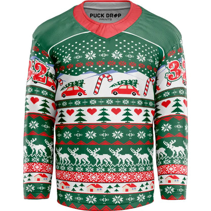 Christmas Sweater Custom Hockey Jersey (Green) Uni Kit