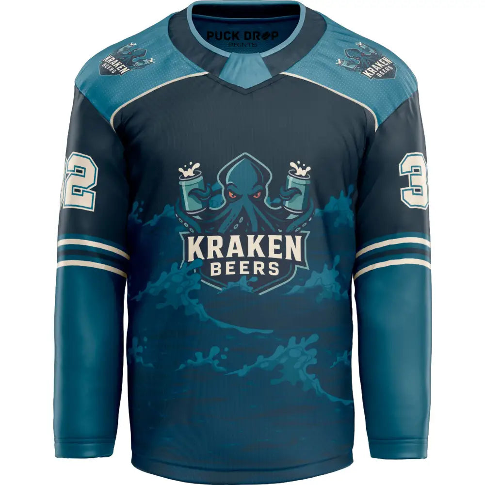 Kraken Beers Custom Hockey Jersey Uni Kit