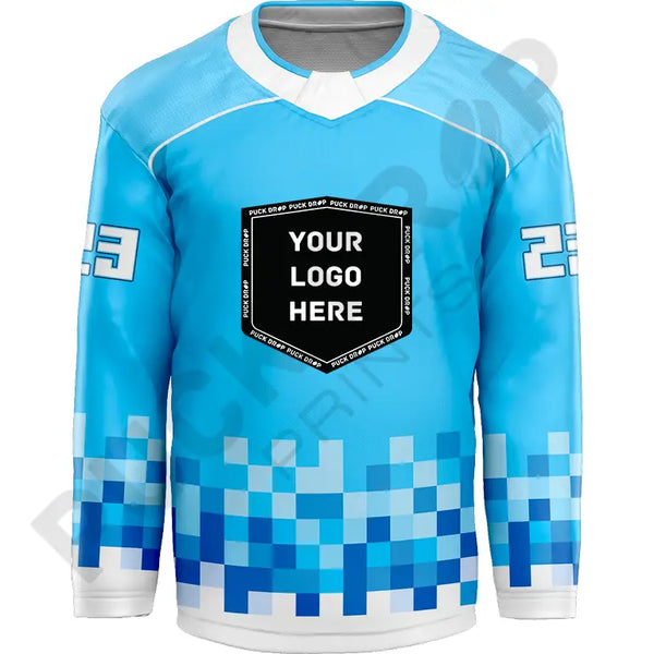 Minecraft / Pixels Custom Hockey Jersey – Puck Drop Prints