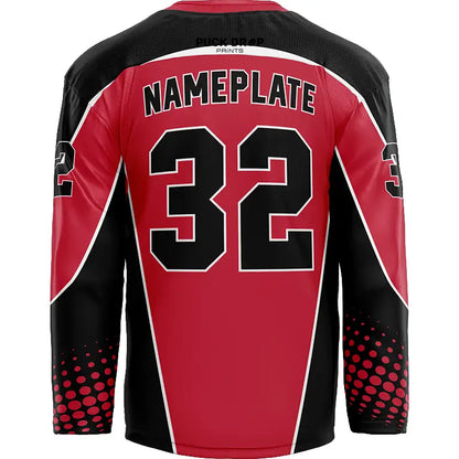 Red & Black Custom Hockey Jersey Uni Kit