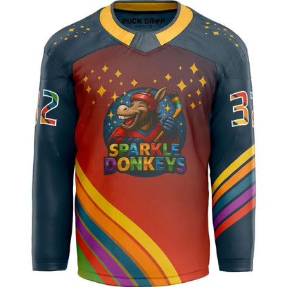 Sparkle Donkeys Custom Hockey Jersey Uni Kit